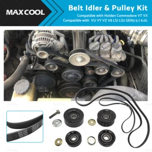 Belt Idler & Pulley Kit Fit For Holden Commodore VT VX VU VY VZ V8 LS1 LS2 GEN3 - Picture 1 of 11
