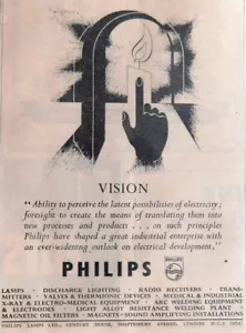 WW2 Advert PHILIPS Elactrical Equipment Radio & Lamps etc. : Small Wartime Print - Picture 1 of 1