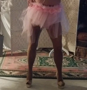 VTG SILKY NYLON PANTIES DBL CHIFFON SHEER BABYDOLL SKIRT CAPE BOWS SISSY SET 3x - Picture 1 of 23