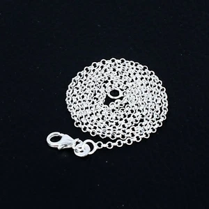 Collar de cadena de plata de ley 925 sólida para mujer, delgado y resistente LG-1034 - Imagen 1 de 5
