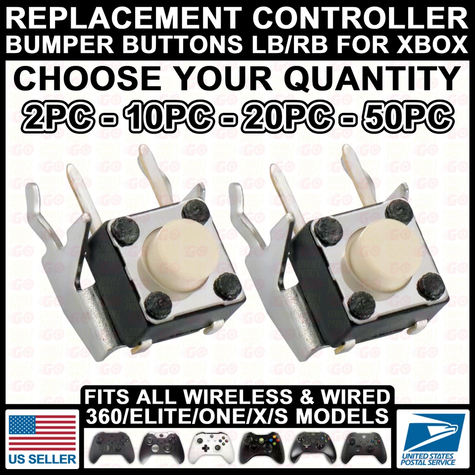 Micropeça botão parachoque LB RB para Xbox/360/One/Series X/S/Elite controle 1/2 - Imagem 1 de 4