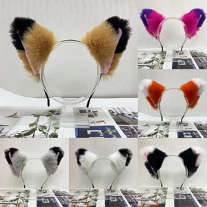 17 COLORS Girl Furry Cat Fox Animal Ear Hairpin Faux Fur Headband Cosplay Decor✔ - Picture 1 of 33
