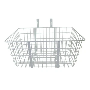 NEW! Steel Wire Basket With Adjustable Braces Fit 20" to 29" Bikes TL-907 WHITE - Picture 1 of 1