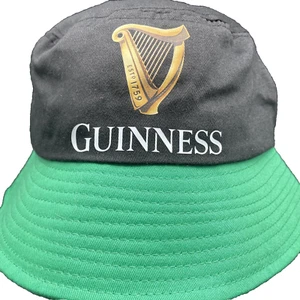 Guinness Men’s Bucket Hat Sz S-M Black Irish Green Recycled Polyester-COOL - Picture 1 of 13