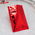 100 New Glossy Flat Red Aluminum Mylar Foil Resealable Bags 7.5x10cm (3x4")