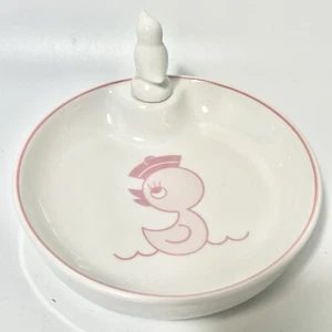 Pillivuyt Hot Water Heated Children's Plate Bowl Pink Duck - Picture 1 of 11