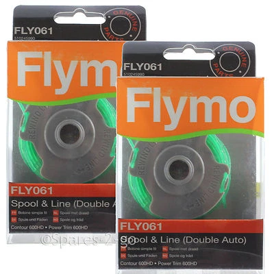 FLYMO Strimmer Spool & Line 2.0mm Double Auto FLY061 Genuine Contour 600HD x 2 - Image 1 of 3