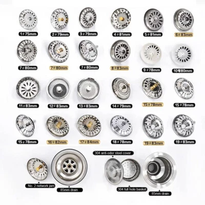 Siebkörbchen für Spüle Siebkorb Spülbecken Abflussventil Sieb Spültisch Stöpsel - Bild 1 von 4