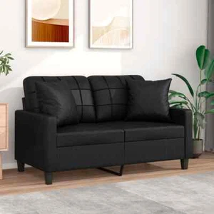 2-Sitzer-Sofa mit Zierkissen Kunstleder Bodensofa mit Schlaffunktion Couch neu - Bild 1 von 47