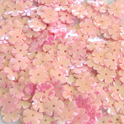 Lantejoulas 5 pétalas flores/margaridas rosa claro brilhante 10mm ~200 peças soltas - Imagem 1 de 2