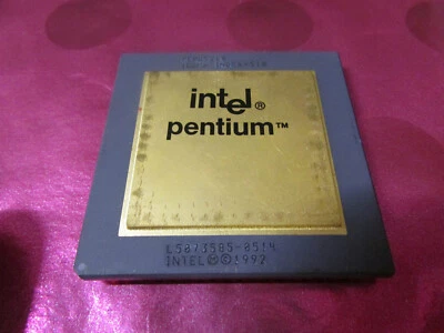 Vintage INTEL Pentium PCPU5V60 no A80501-60 Gold CPU/Processor FDIV-BUG OldPart# - Image 1 of 4