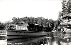 Lower Dells, Wisconsin Boat Tour RPPC Vintage Real Photo Postcard - Picture 1 of 2