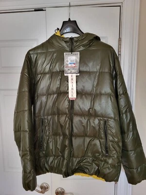 NWT Point Zero Men’s Puffer Full Zip Coat Reversible Olive/Yellow size XL - Image 1 of 4