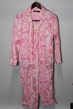 Lauren Ralph Lauren Womens XS Extra Small Pink White Paisley 2 Piece Pajama Set