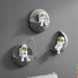 Astronauts Wall Sculpture Background 3D Modern Home Decor Living Room Gift 3 Pcs - Picture 1 of 12