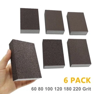 6PCS Drywall Foam Sanding Sponge Blocks Set Wet Dry Sand Paper Lot 60-220 Grit - Picture 1 of 8