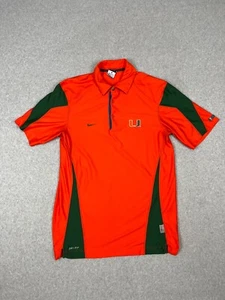 University Of Miami Hurricanes Polo Shirt Mens S Orange NCAA Nike Dri Fit - Picture 1 of 16