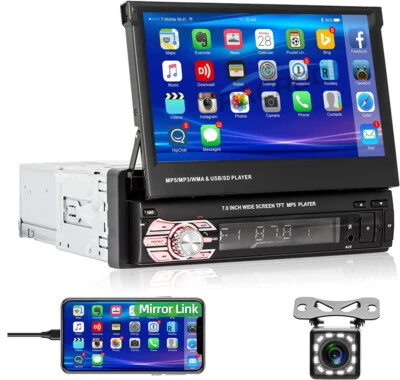 7'' Autoradio 1 Din Flip Out MP5 Player Touch Screen FM Bluetooth Mirror Link - Bild 1 von 4