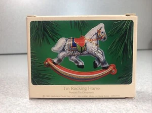 Hallmark Andenken Weihnachtsschmuck Dose Schaukelpferd mit Box 1983 GC Vintage - Bild 1 von 8