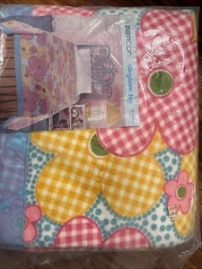 Vintage Leuchtfeuer Decke 72" x 90" GINGHAM JOY Made in USA unbenutzt - Bild 1 von 6