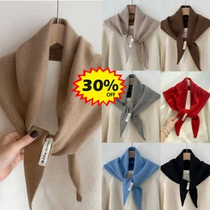 Wool Knitted Triangular Scarf Warm Shawl for Women Triangle Knit Scarves 7Colo r - Picture 1 of 26