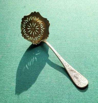 German 800 Silver Pierced Ladle G.W. Wilcke & Gierth c.1880 Engraved Handle - Image 1 of 4