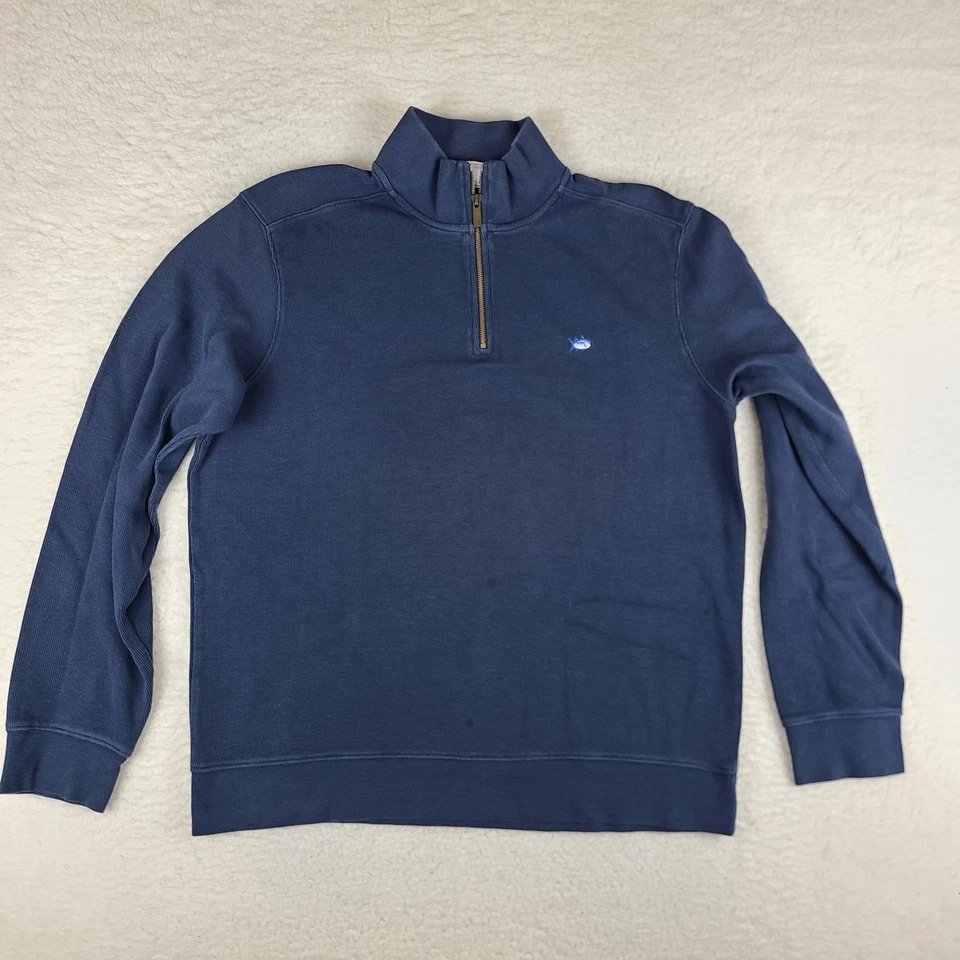Southern Tide Sweater Mens Large Blue The Skip Jack Quarter Zip Sweatshirt * - Image 1 of 4