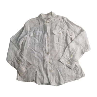Camisa Banana Republic Vintage de Lino para Mujer Talla M Y2K Estilo Utilitario Abotonada EC Foto 1 de 4