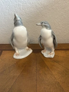 Lladro Penguin Love Porcelain Figurines Adult & Baby Hand Made Spain-retired - Picture 1 of 12