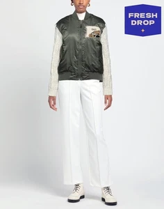 RRP€435 BLAST-OFF Bomber Jacket IT42 US6 UK10 M Contrast Wool Knit Sleeves - Picture 1 of 5