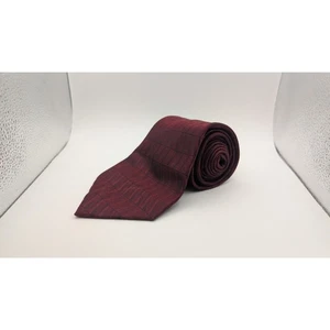 Kenneth Cole New York • Handmade Imported Silk Tie • Burgundy Geometric - Picture 1 of 3