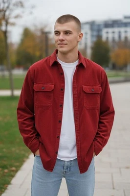 Camisa con botones de pana Chaps Ralph Lauren para hombre talla XL manga larga 100 % algodón  Foto 1 de 4