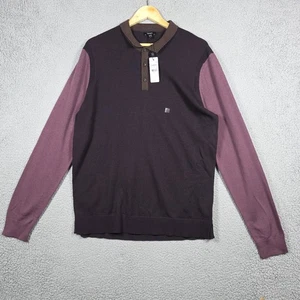 Sudadera Polo Express Rugby Para Hombre Talla Grande Color Púrpura Bloque Lana Merino Nueva con Etiquetas - Imagen 1 de 10