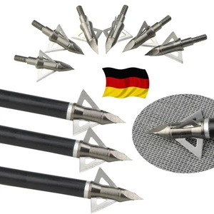 12X Pfeilspitzen 3Klinge Metal Jagdspitzen 100gr Schraubspitze Bogenschießen DE - Bild 1 von 12