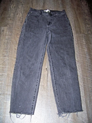 Madewell The Perfect Vintage Straight Jeans Women 26P Black Raw Hem High Rise - Image 1 of 4