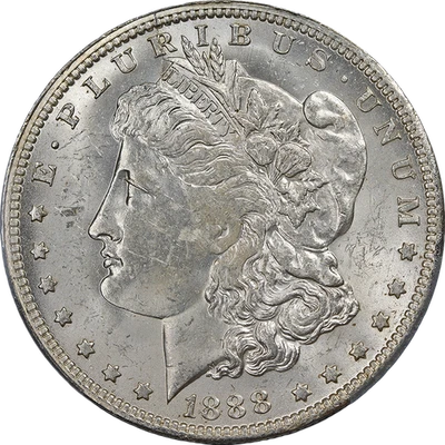 Dólar de plata Morgan 1888-O graduación profesional MS63 VAM 1A3 Clash 'E' bonito brillo Foto 1 de 4