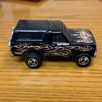 Vtg 1980 Hot Wheel Harley Davidson Bronco Mattel Black Orange Graphics All Metal - Image 1 of 4