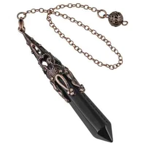 Natural Stone Pendulum: Amethyst, Black Obsidian, Quartz - Divination & Cryst... - Picture 1 of 6