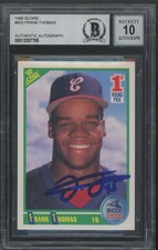 1990 Score #663 Frank Thomas RC Rookie Autograph Authentic BGS 10 Auto