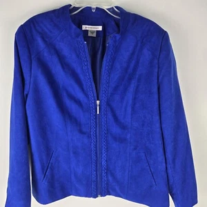 Allison Daley Womens Royal Blue Jacket With Braided Zipper Detail Size 18 - Picture 1 of 7