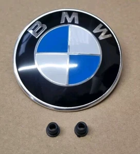 BMW 1 3 5 Series E60 E61 E92 E81 E87 E90 82mm Bonnet Boot Badge + New Grommets - Picture 1 of 4