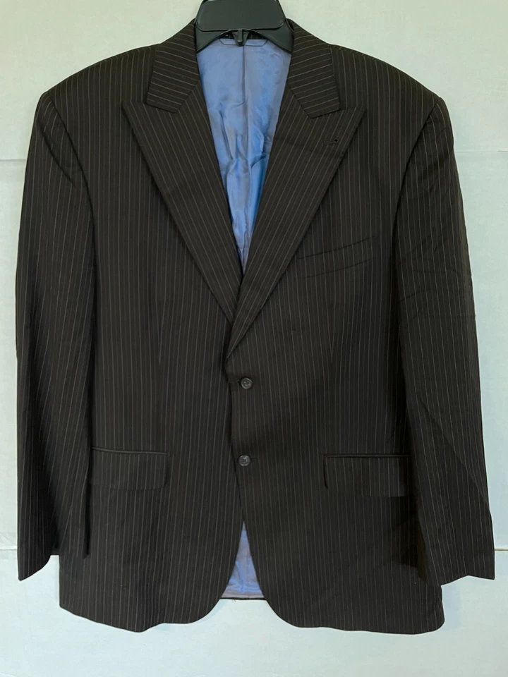 SEAN JOHN PINSTRIPE SUIT JACKET BROWN MENS SIZE 44 L NWOT - Изображение 1 из 4