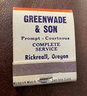 Vtg Risqu Greenwade & Sons/Rickreall OR / Full Unstruck  Matchbook Chevron Gas