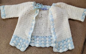 Antique Florea & Co 100% Wool Knit Baby Infants Sweater Cardigan - Picture 1 of 9