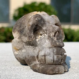 73G Raro Esfalerita Natural Cuarzo Calavera Talla Mineral Espécimen Regalo de Curación - Imagen 1 de 21