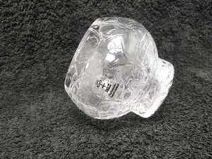 SKRUF SWEDEN glass CANDLE HOLDER,handcrafted, 3" tall - Picture 1 of 6