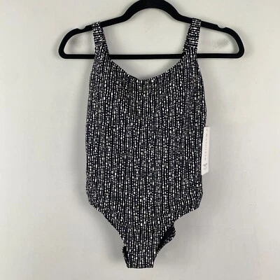 Traje de baño Athleta Hermosa de una pieza para mujer XS negro blanco a rayas Foto 1 de 4