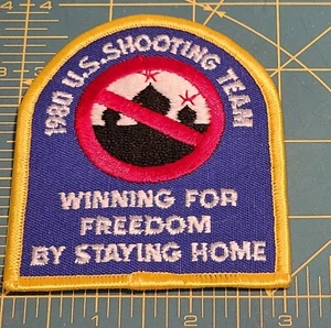 1980 U.S. Shooting Team  Embroidery Patch Winning For Freedom By Staying Home - Picture 1 of 2