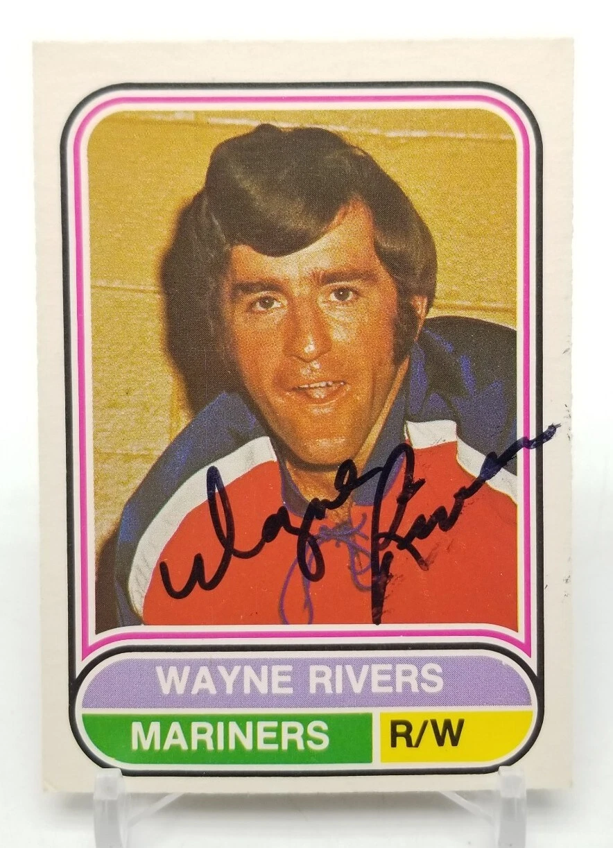 1975-76 O-Pee-Chee WHA Hockey WAYNE RIVERS on Card Auto SIP San Diego Mariners