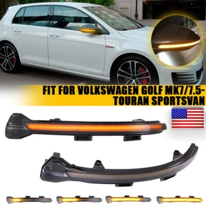 Dynamic LED Side Mirror Blinker Turn Signal Lights For VW Golf7 R GTI MK7/MK7.5 - Picture 1 of 16